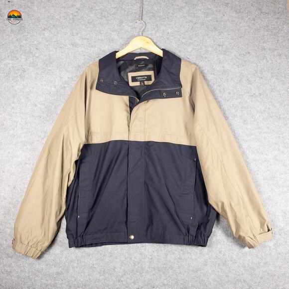 Claiborne Other - Claiborne Bomber Jacket Tan Blue Long Sleeve Full-Zip Jogger Men's Size Large
